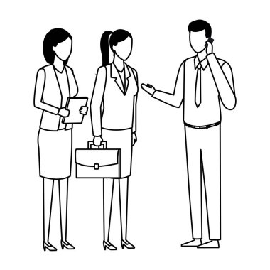 meçhul siyah ve beyaz toplantı iş ekip çalışması