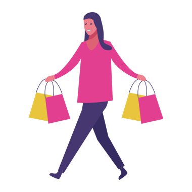 Genç kadın çizgi film