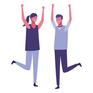 Genç çift çizgi film