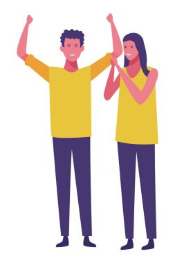 Genç çift çizgi film