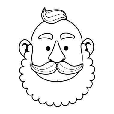 İrlandalı adam yüz siyah beyaz