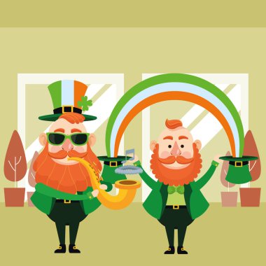St patricks günü elfler karikatürler