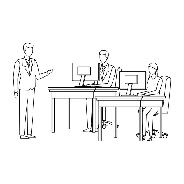 Executive Business Collega Cartoon Vector Illustratie Grafisch Ontwerp — Stockvector