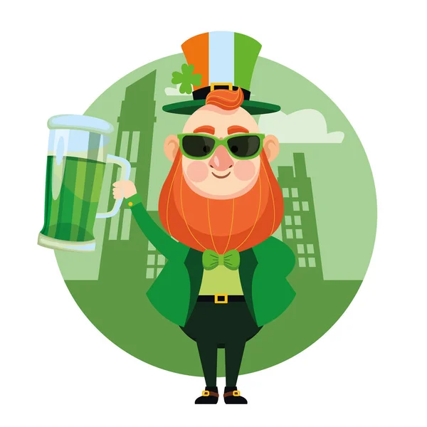 St patricks dessin animé elfe — Image vectorielle