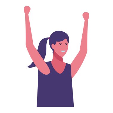 Genç kadın çizgi film