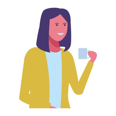 Genç kadın çizgi film