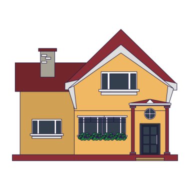 House gayrimenkul karikatür izole