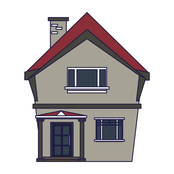 Σπίτι καρτούν ακίνητων περιουσιών απομονωμένες — Διανυσματικό Αρχείο