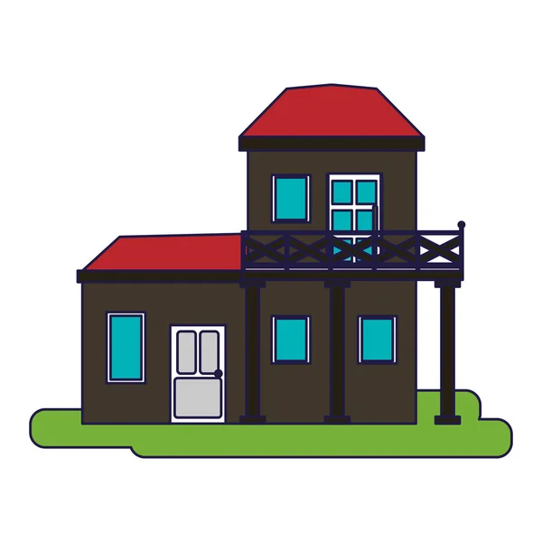 Hus Fastigheter tecknad isolerade — Stock vektor