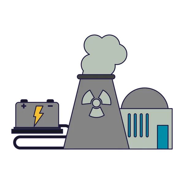 Planta industrial nuclear — Vector de stock