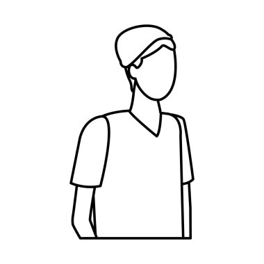 Wih rahat kıyafetler siyah beyaz genç adam