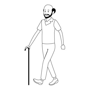 Bastonlu yaşlı adam