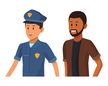 Polis ve afroamerican bir adam