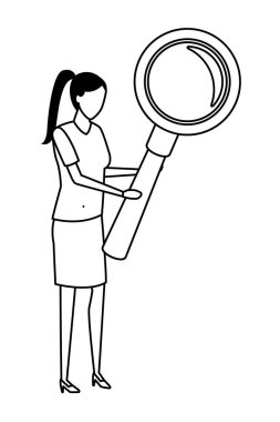 Büyüteçli kadın.