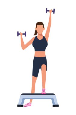 Spor salonunda çalışan kadın.