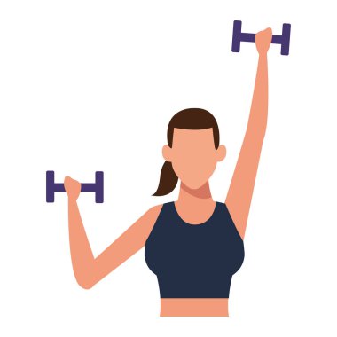 Spor salonunda çalışan kadın.