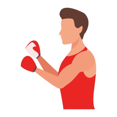 Boks eldivenli adam.