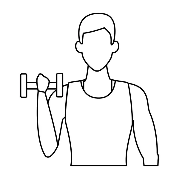 Man working out — Stock Vector