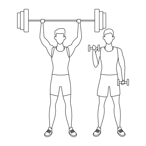 Men working out — Stock Vector