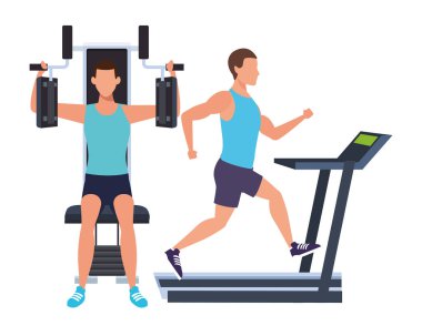 spor salonunda egzersiz erkek