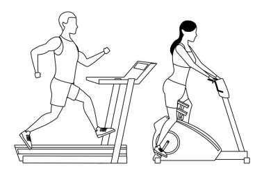 spor salonunda antrenman Çift