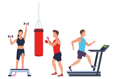 bir grup insan spor salonunda egzersiz