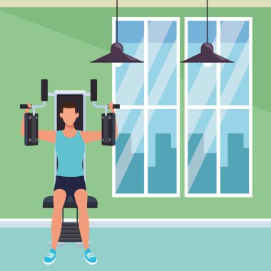 spor salonu makinede çalışma dışarı adam