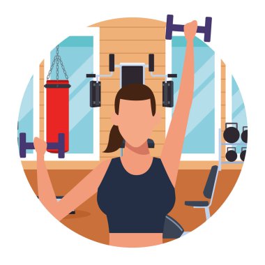 Spor salonundaki kadın.