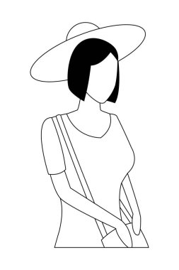 Genç kadın çizgi film