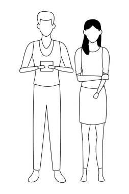 çift ​​karikatür aşk