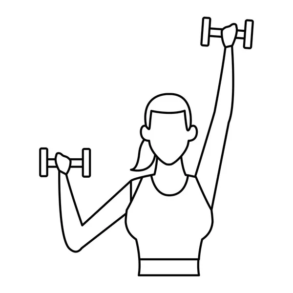 Woman working out in the gym — Stock Vector