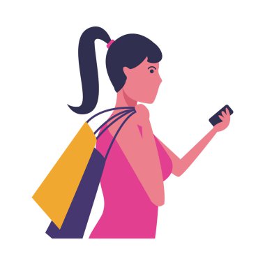 Genç kadın çizgi film