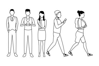 sıradan insanlar karikatür siyah beyaz