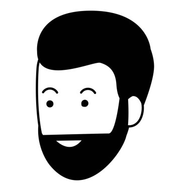 siyah beyaz genç adam çizgi film