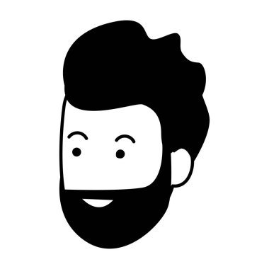 siyah beyaz genç adam çizgi film