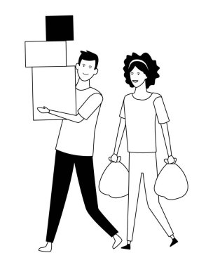 siyah beyaz aşk çift çizgi film