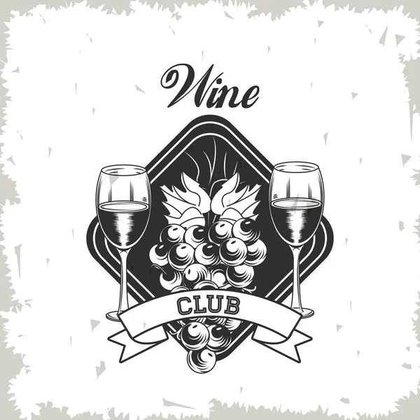 Emblème du Wine Club — Image vectorielle