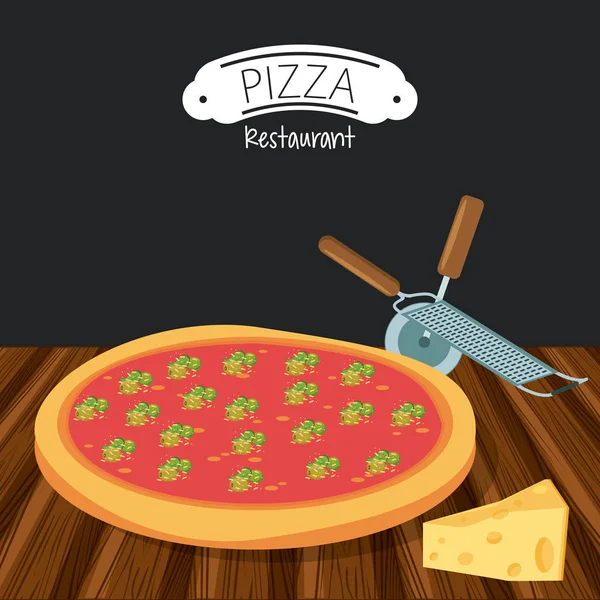 Pizza restaurant fast food — Stock Vector