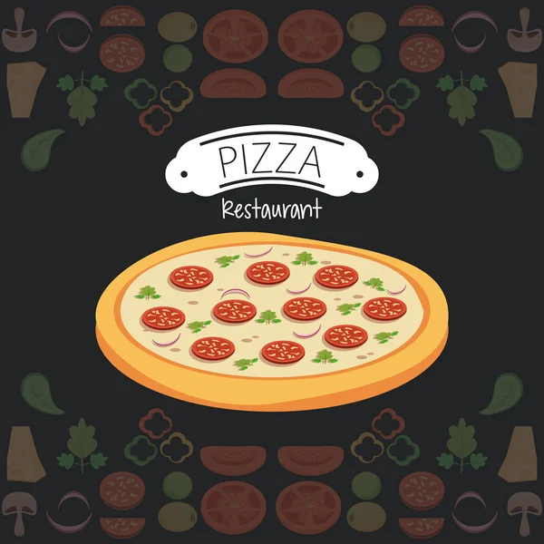 Pizza restaurante fast food —  Vetores de Stock