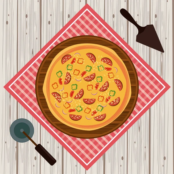 Pizza-Fastfood — Stockvektor