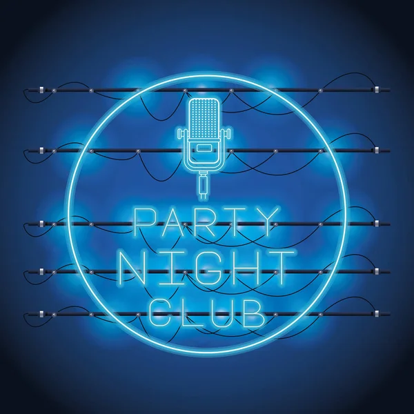 Disco party neonová světla — Stockový vektor