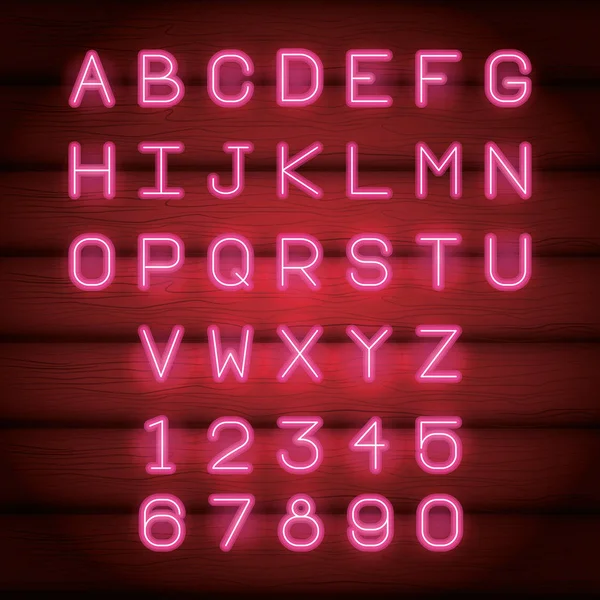 Neon ışıkları alfabe yazı tipi