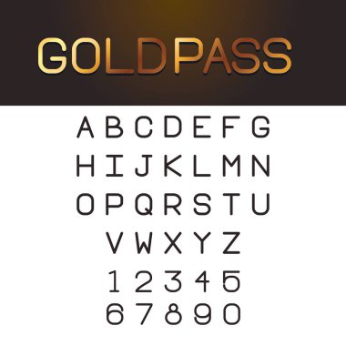 Altın VIP harf alpahabet