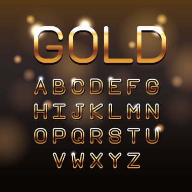 Altın VIP harf alpahabet