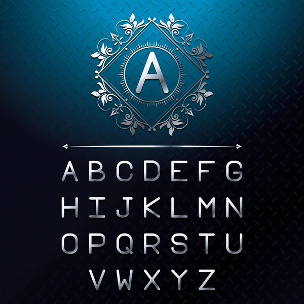 Letras de plata alfabeto — Vector de stock