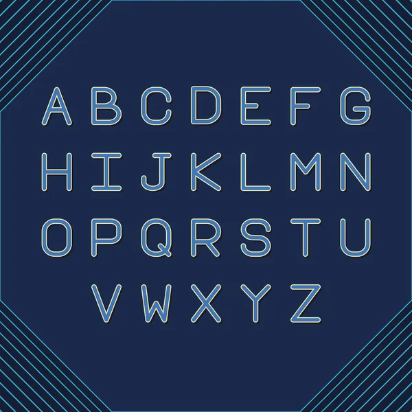 Alphabet polices lettre sur fond bleu — Image vectorielle