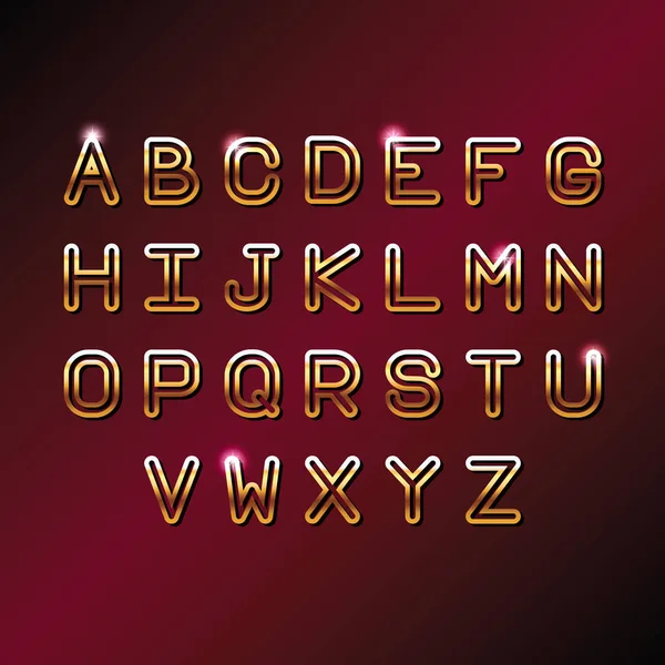 GOLD letras VIP alpahabet — Vector de stock