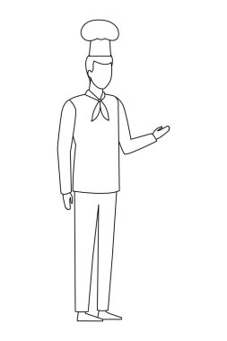 Aşçı işçi avatar siyah beyaz