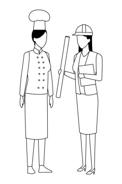 İş ve meslek avatar siyah beyaz