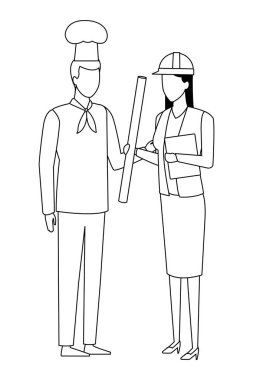 İş ve meslek avatar siyah beyaz